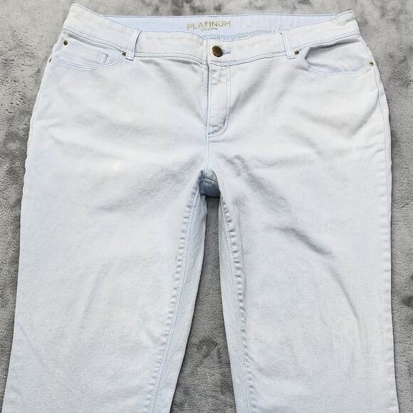 Chicos Jeans Womens 2.5 L/14 Blue Light Wash Platinum Mid Rise Slim Straight Leg - Picture 2 of 14